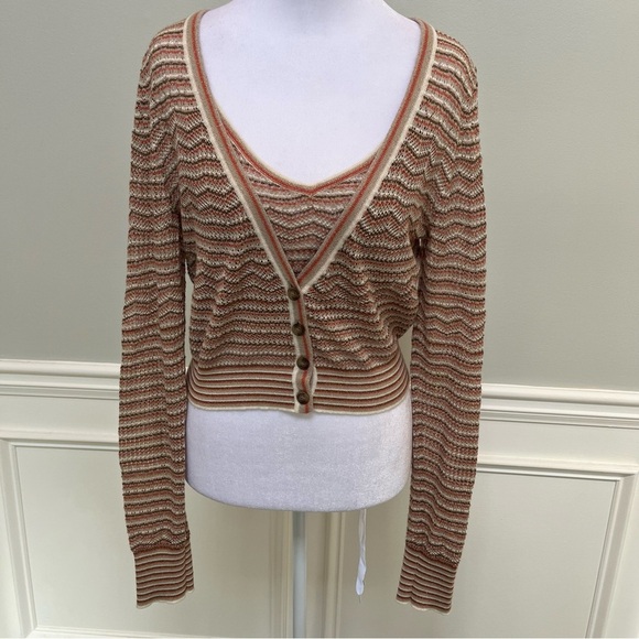 INTERMIX Mona Pointelle Cardigan Set Size Medium - Picture 1 of 10